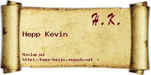 Hepp Kevin névjegykártya